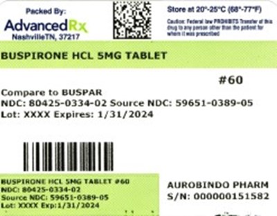 Label2 (Busprione HCl 5mg 80425 0334 02)